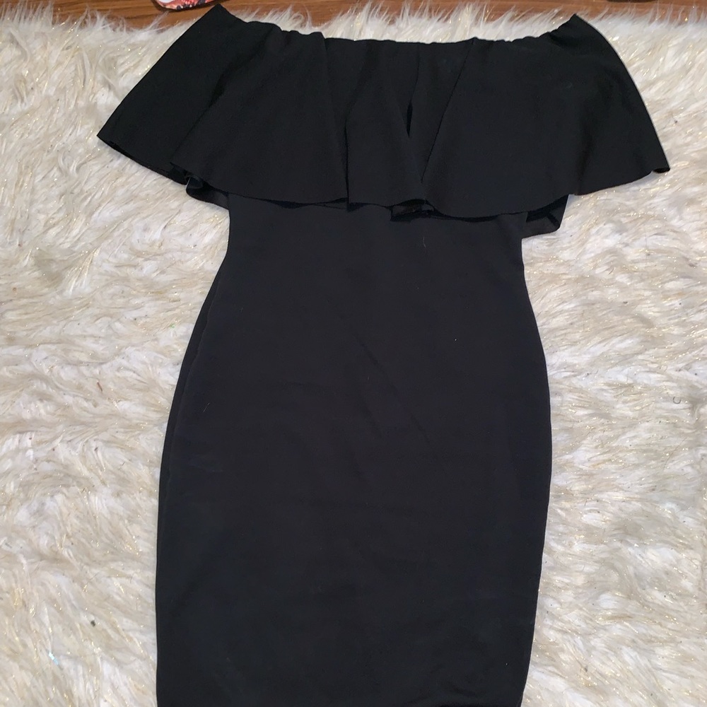 Black flounce dress